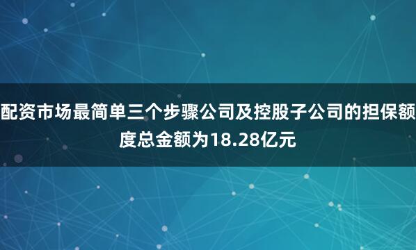 配资市场最简单三个步骤公司及控股子公司的担保额度总金额为18.28亿元