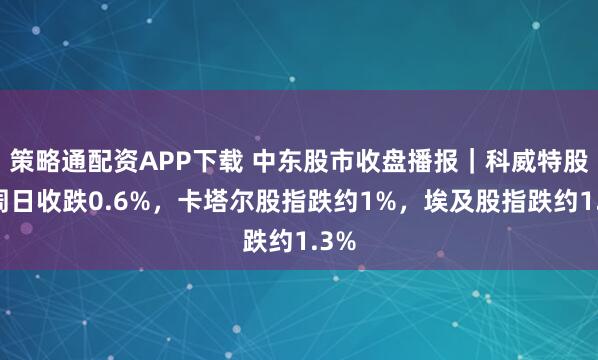 策略通配资APP下载 中东股市收盘播报｜科威特股市周日收跌0.6%，卡塔尔股指跌约1%，埃及股指跌约1.3%